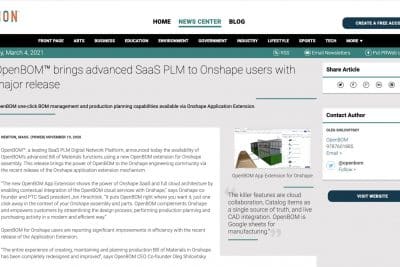OpenBOM™ brings advanced SaaS PLM to Onshape users with a major release