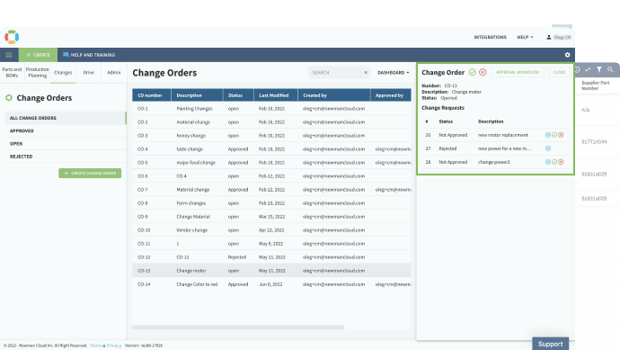 Change management and configuration control