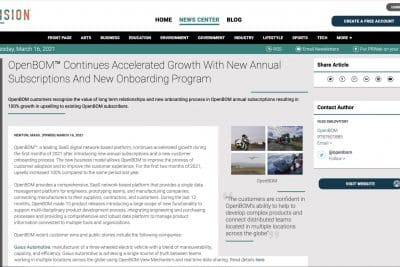 OpenBOM™ Continues Accelerated Growth With New Annual Subscriptions And New Onboarding Program