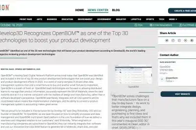 OpenBOM™ Brings Advanced SaaS Data Management And Purchasing Planning To Autodesk Fusion 360 Users