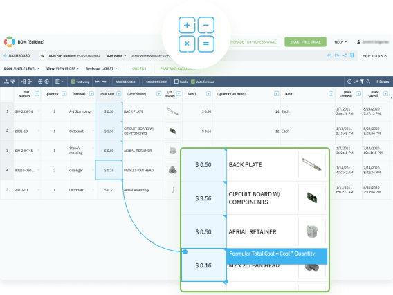 Cost Planning, Formulas, and Calculations