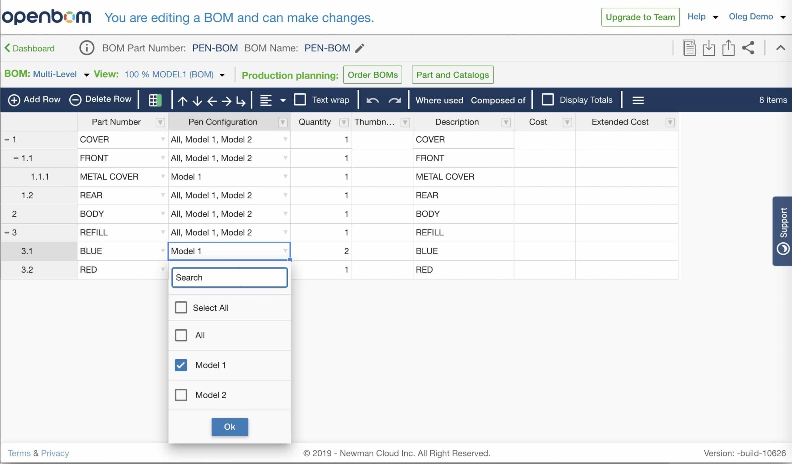 150% Bill of Materials using OpenBOM