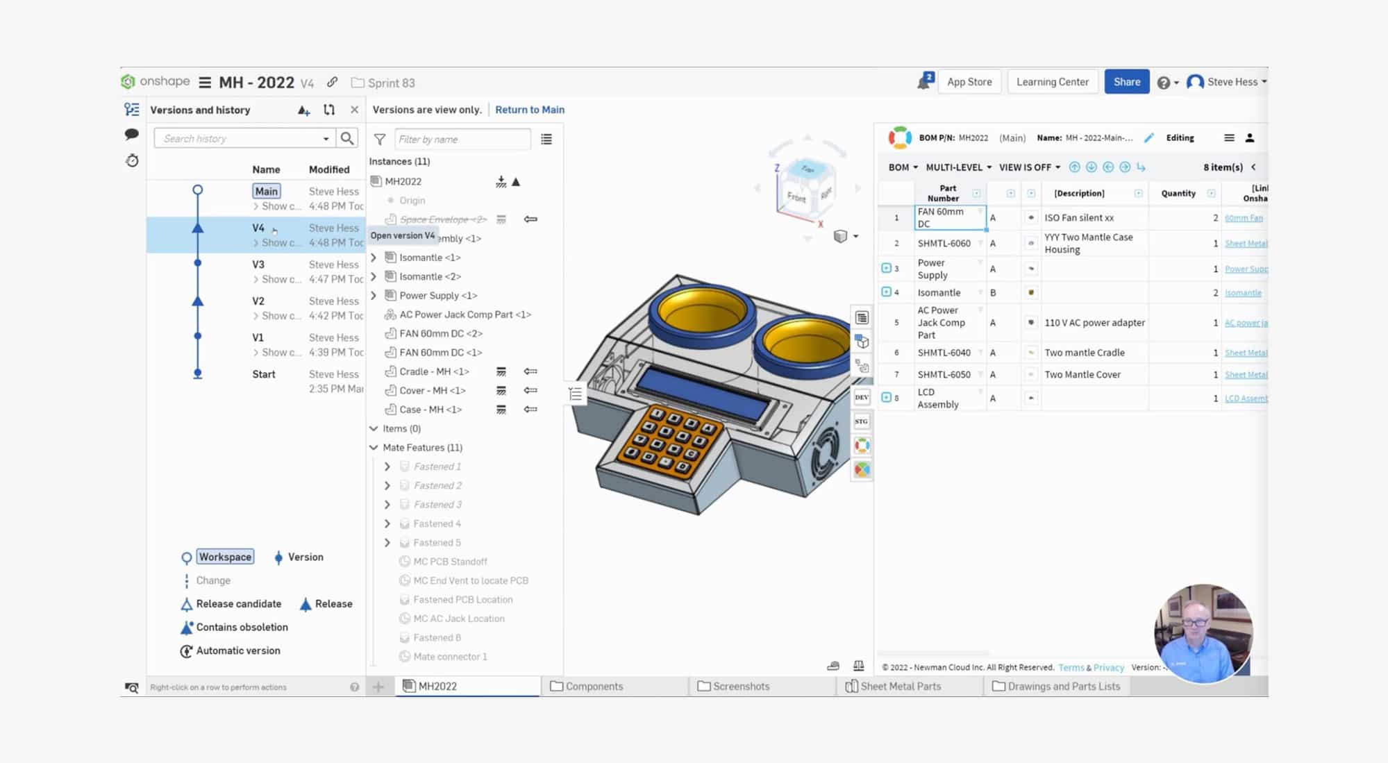 OpenBOM Support For Onshape Versions and Digital Thread