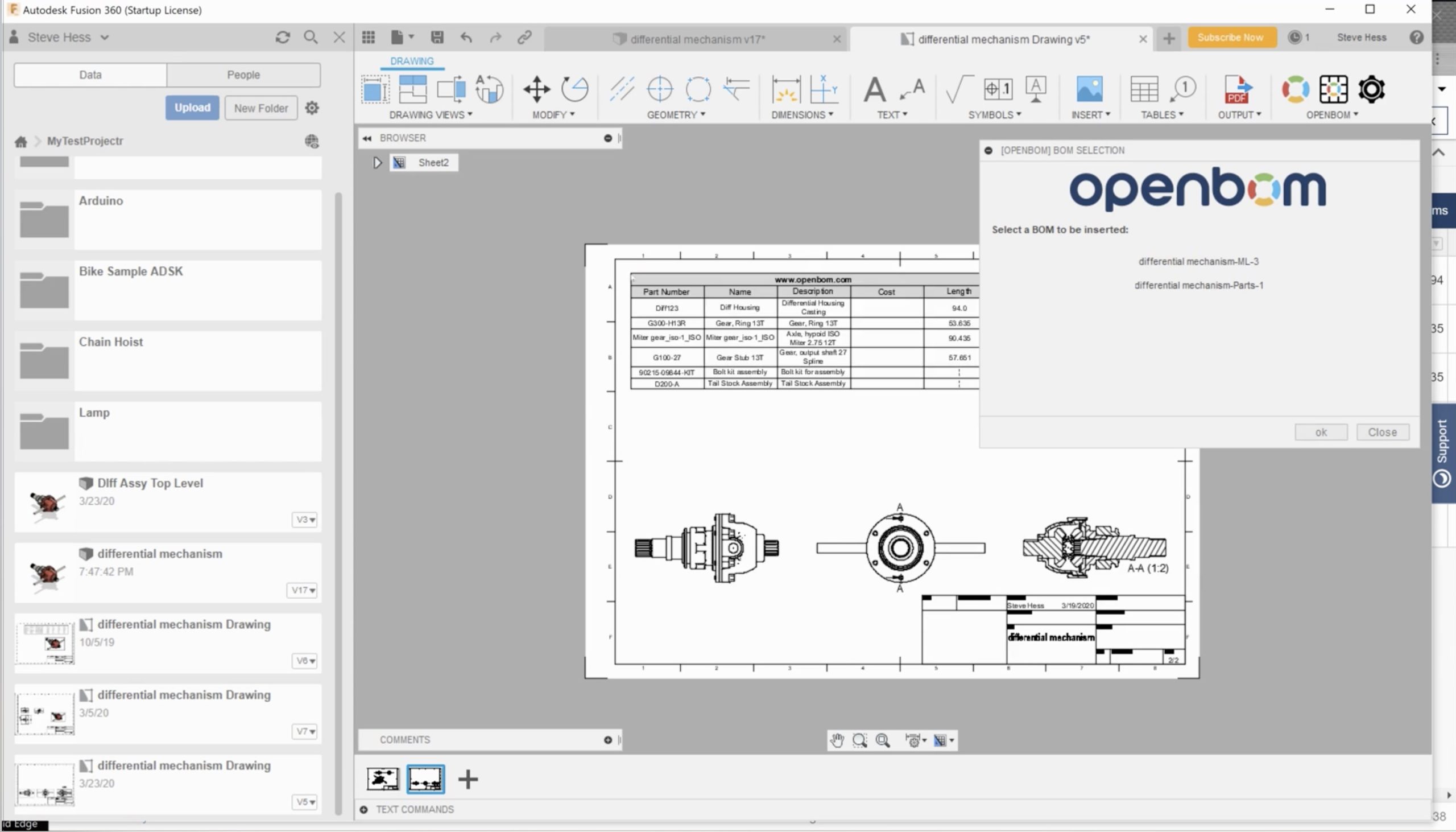 Heads up: OpenBOM support for Autodesk Fusion 360 Drawing Tables