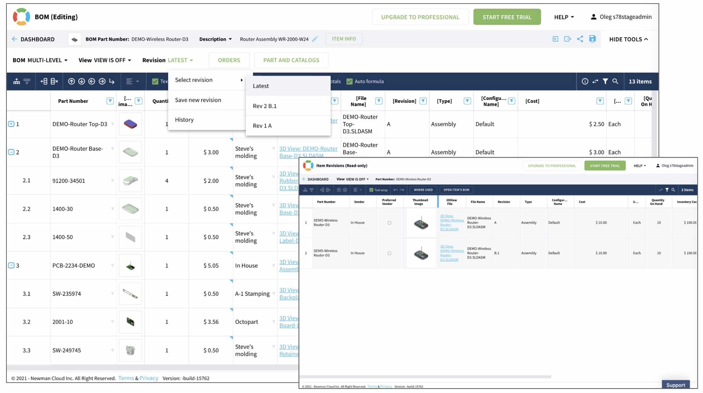 NEW: Item Revisions in Multi-Level BOM