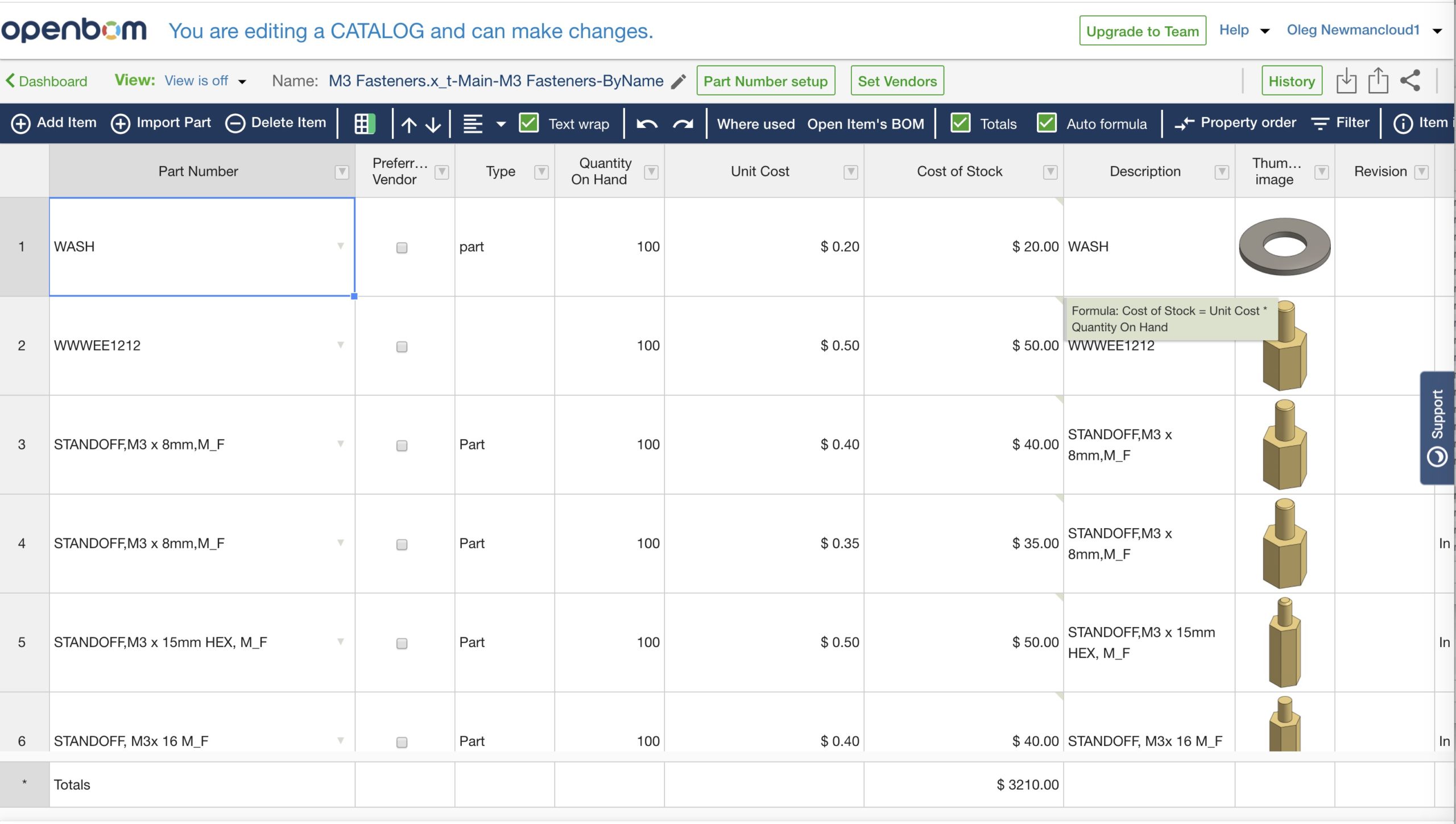NEW – OpenBOM Formula Support In Catalogs