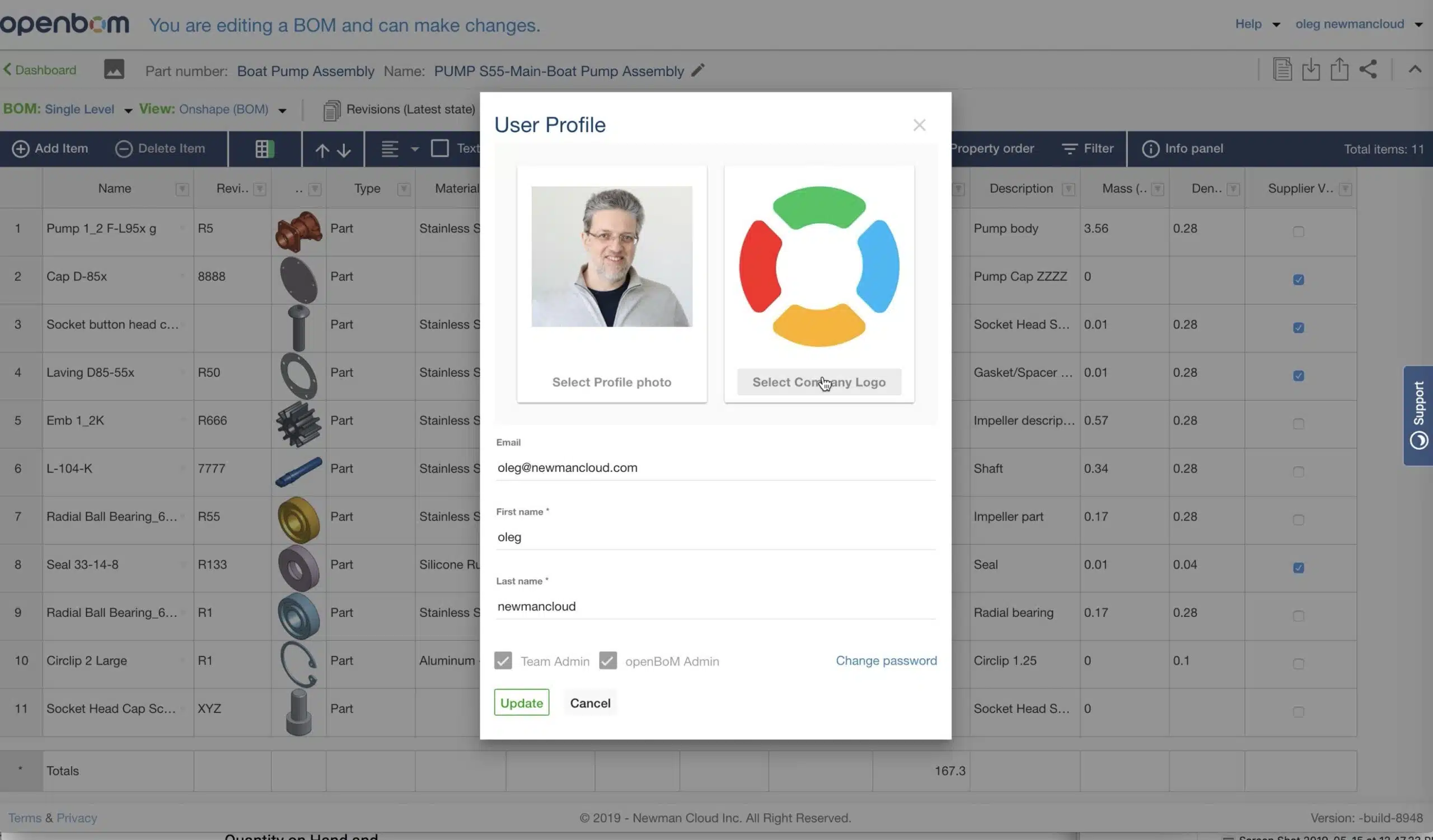 OpenBOM 101 – How to add a company logo to BOM PDF export