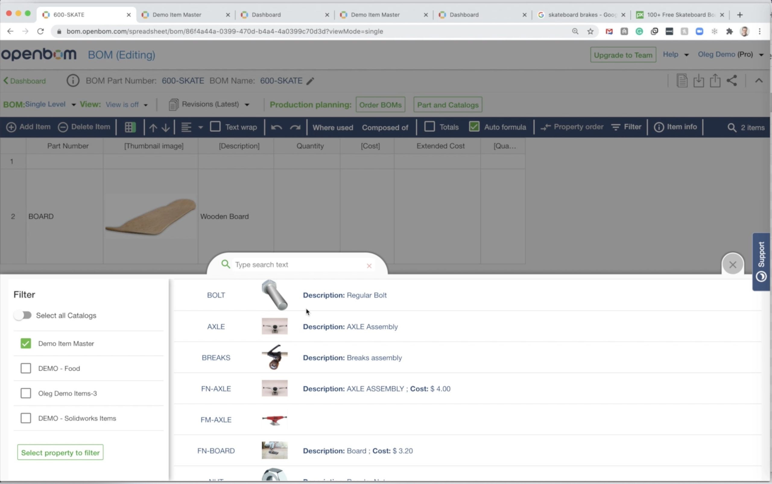 3 ways to sketch a new bill of materials in OpenBOM