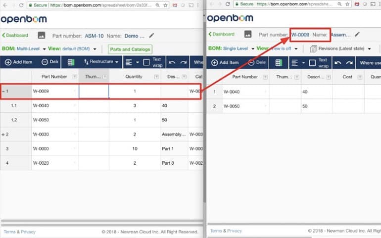 OpenBOM Basics – How to Create a Multi-Level (Hierarchical) BOM