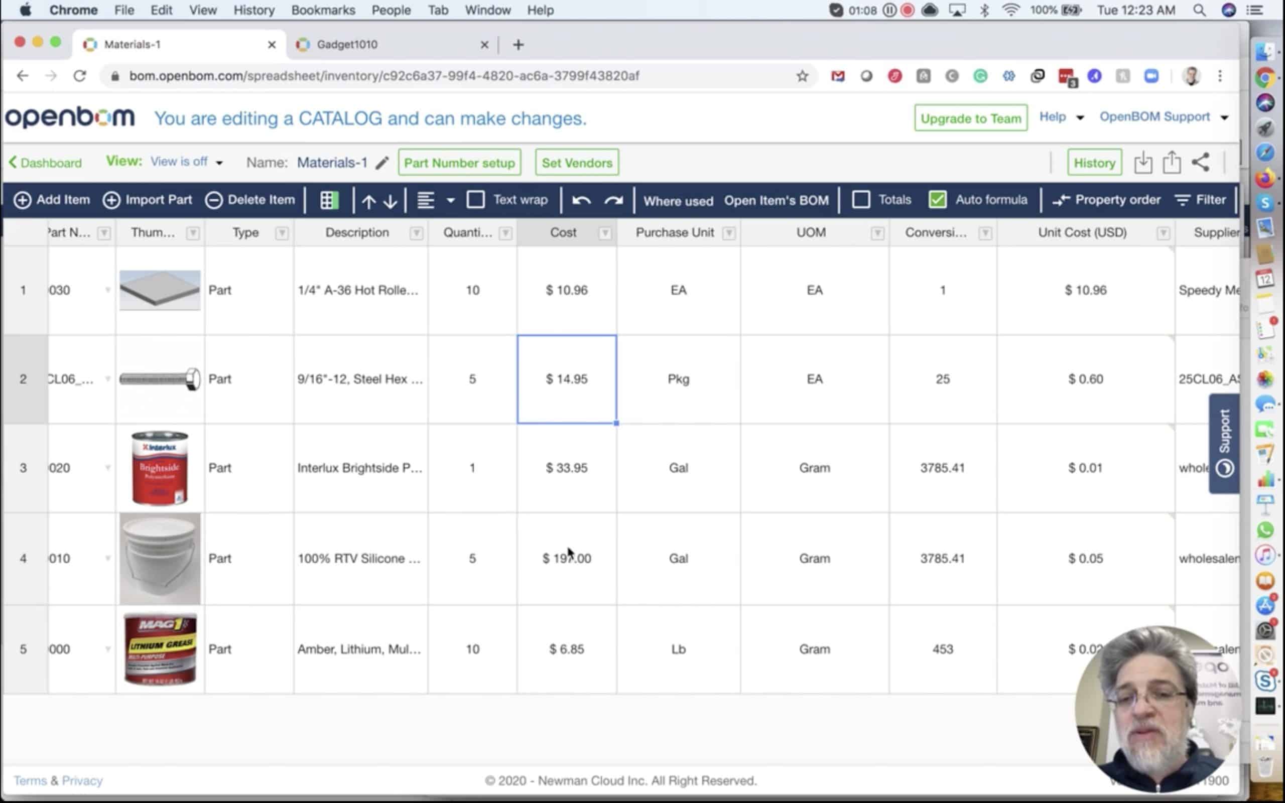 How to manage packaging units and to use catalog formulas to normalize BOM Unit of Measures?