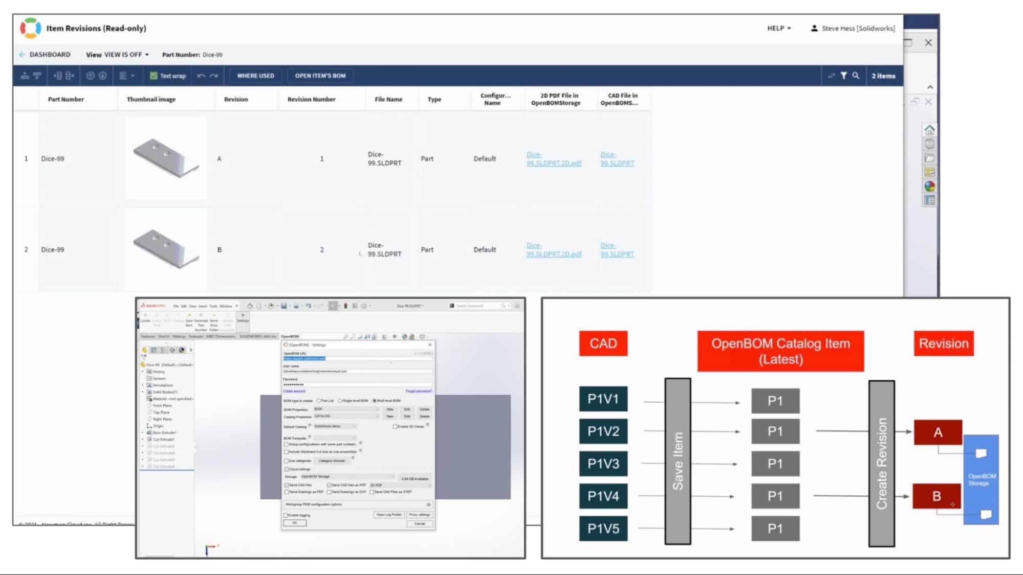 PREVIEW VIDEO: Using OpenBOM Storage to Manage SOLIDWORKS Parts Revisions