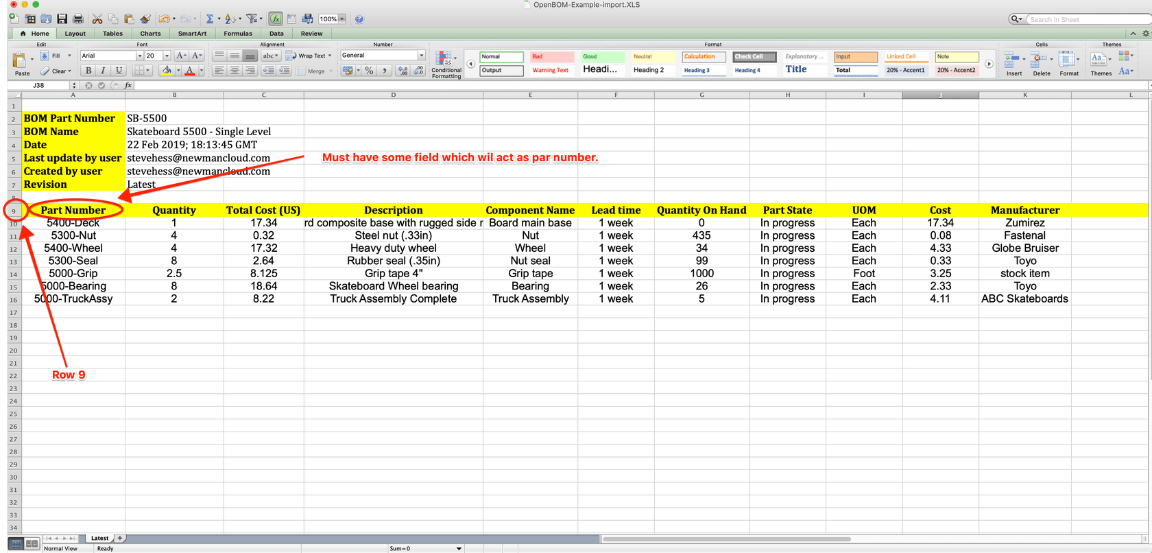 Best practices for importing a BOM or Catalog into OpenBOM from an existing spreadsheet