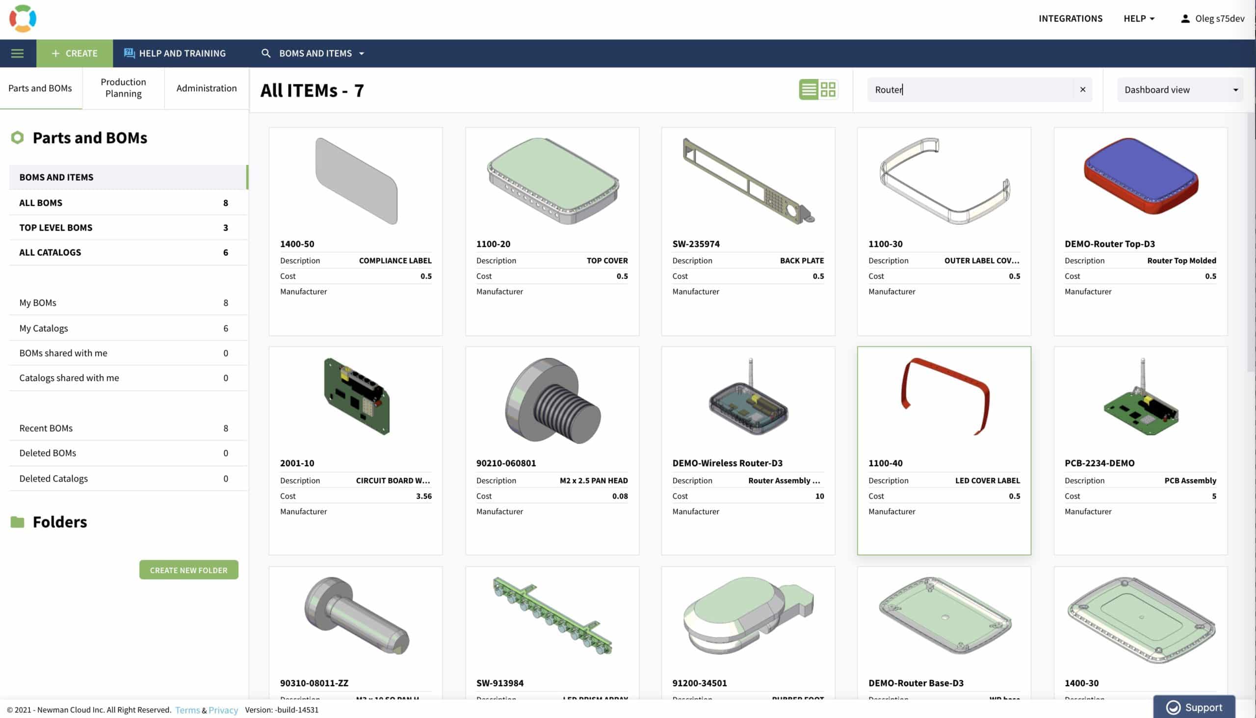 Preview: New OpenBOM Dashboard