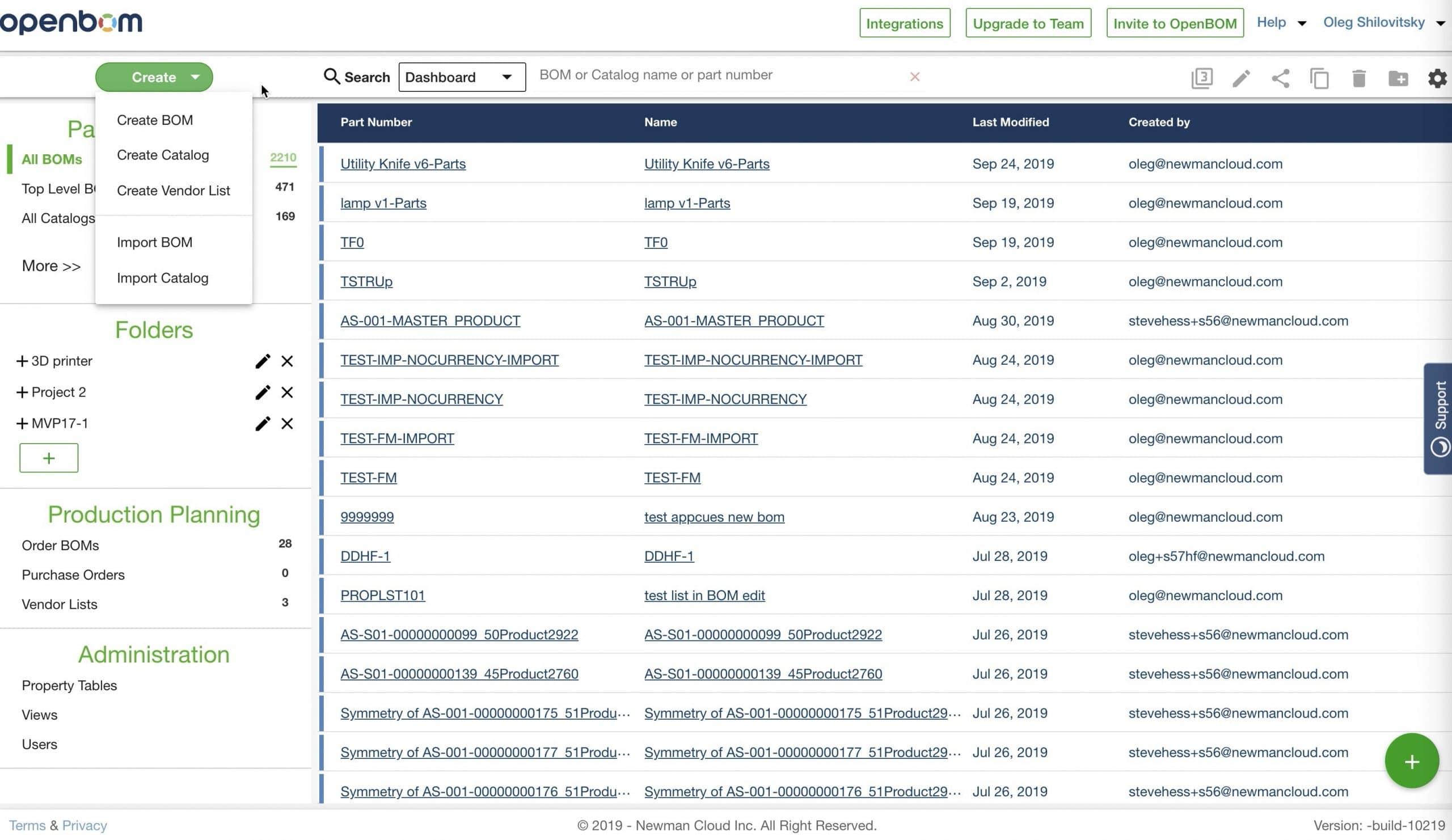 An Early Preview of New OpenBOM Dashboard