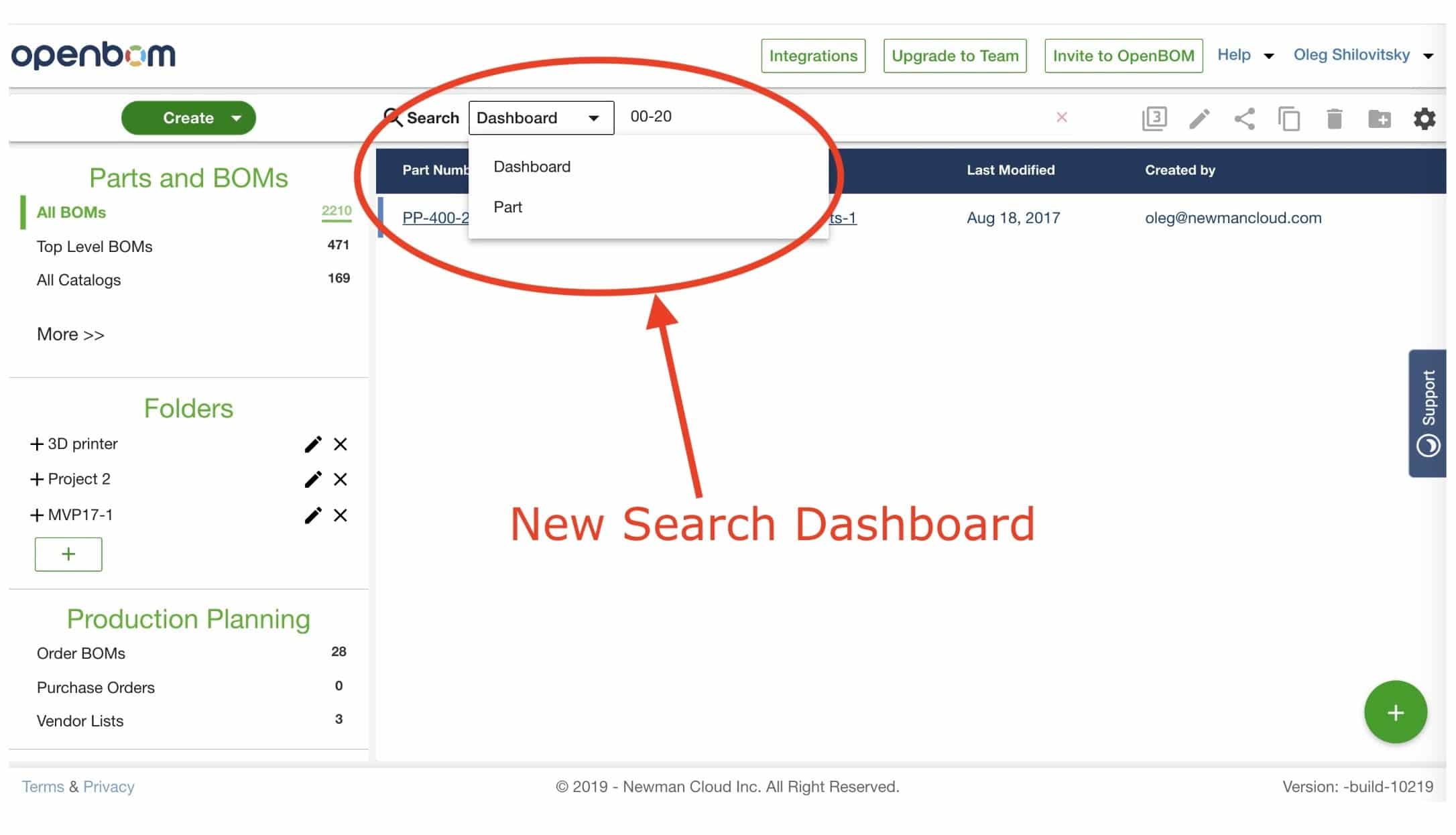 New Search Dashboard User Experience