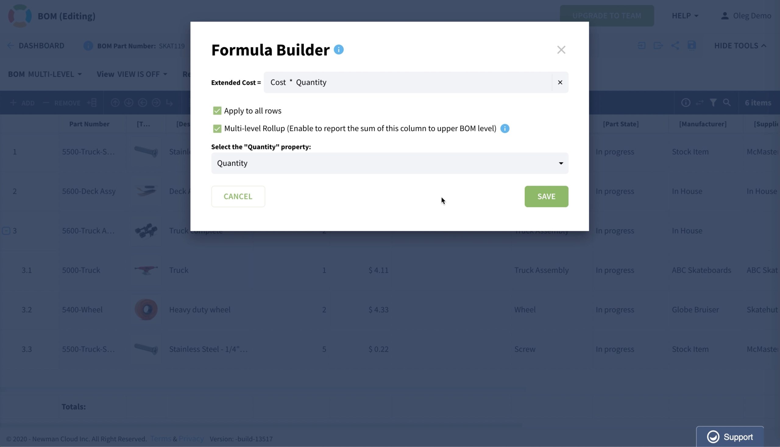 openbom formula builder