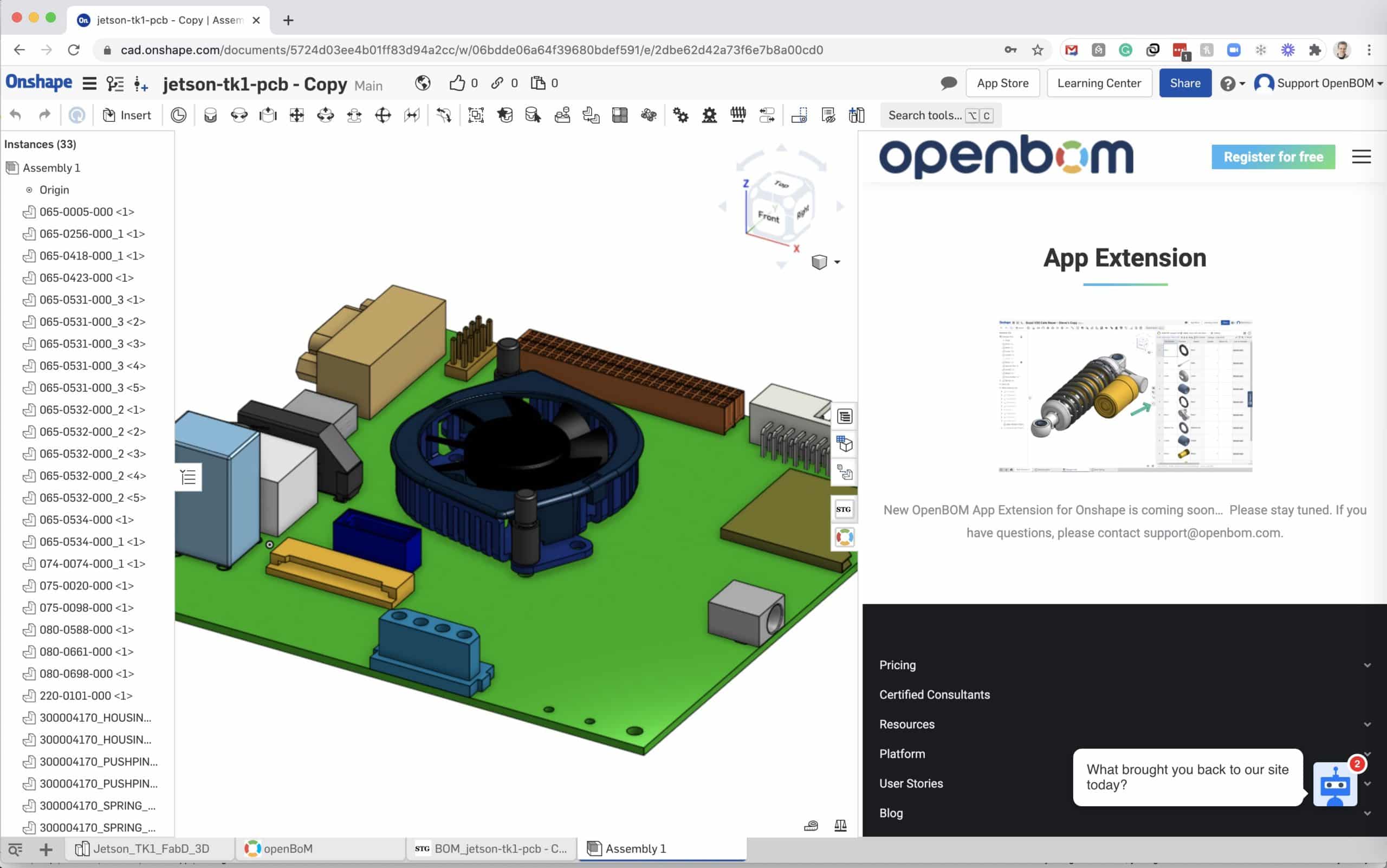 OpenBOM App Extension for Onshape is Coming
