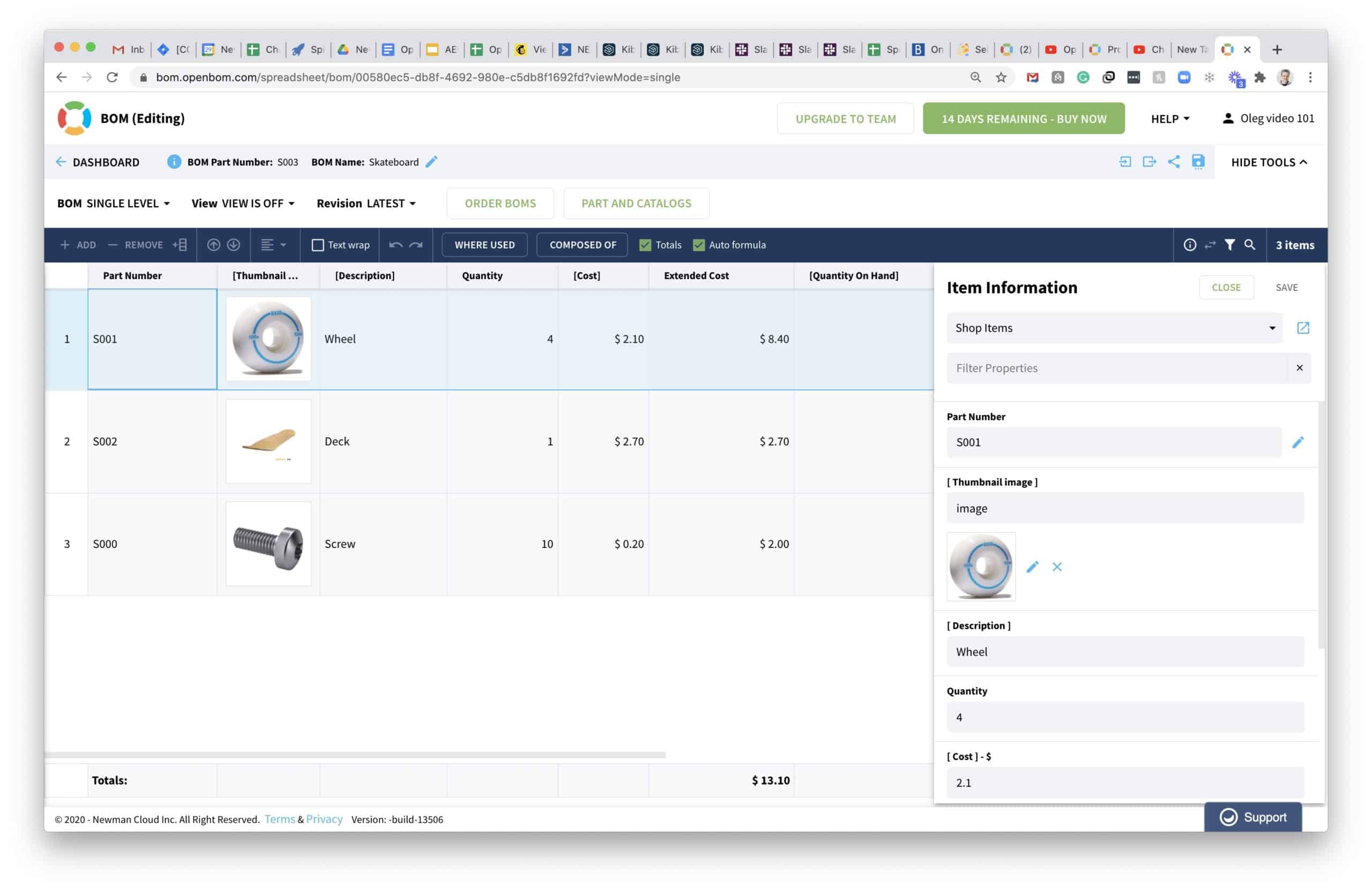 OpenBOM – Create Your First BOM