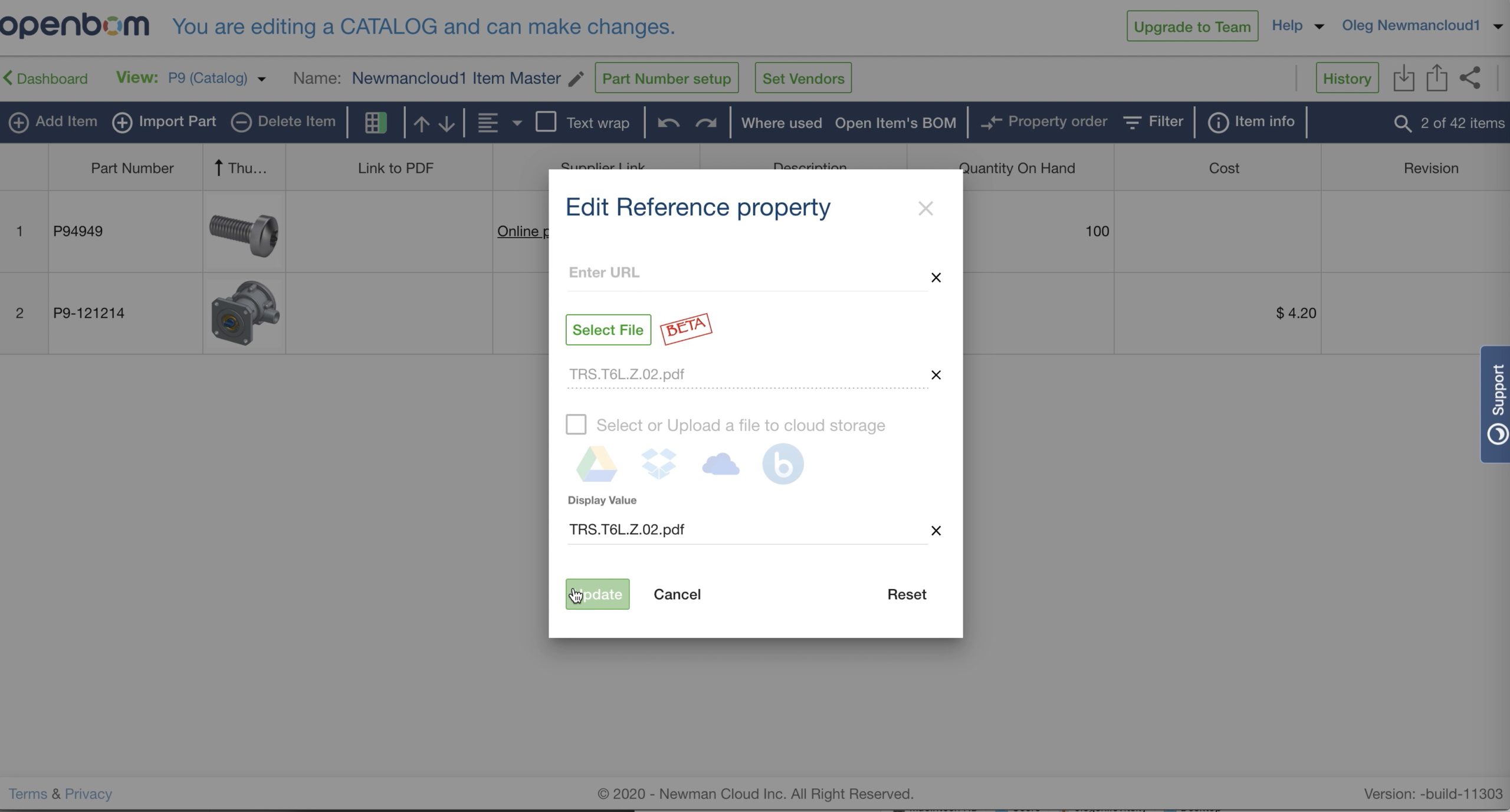 Preview – OpenBOM integrated file storage