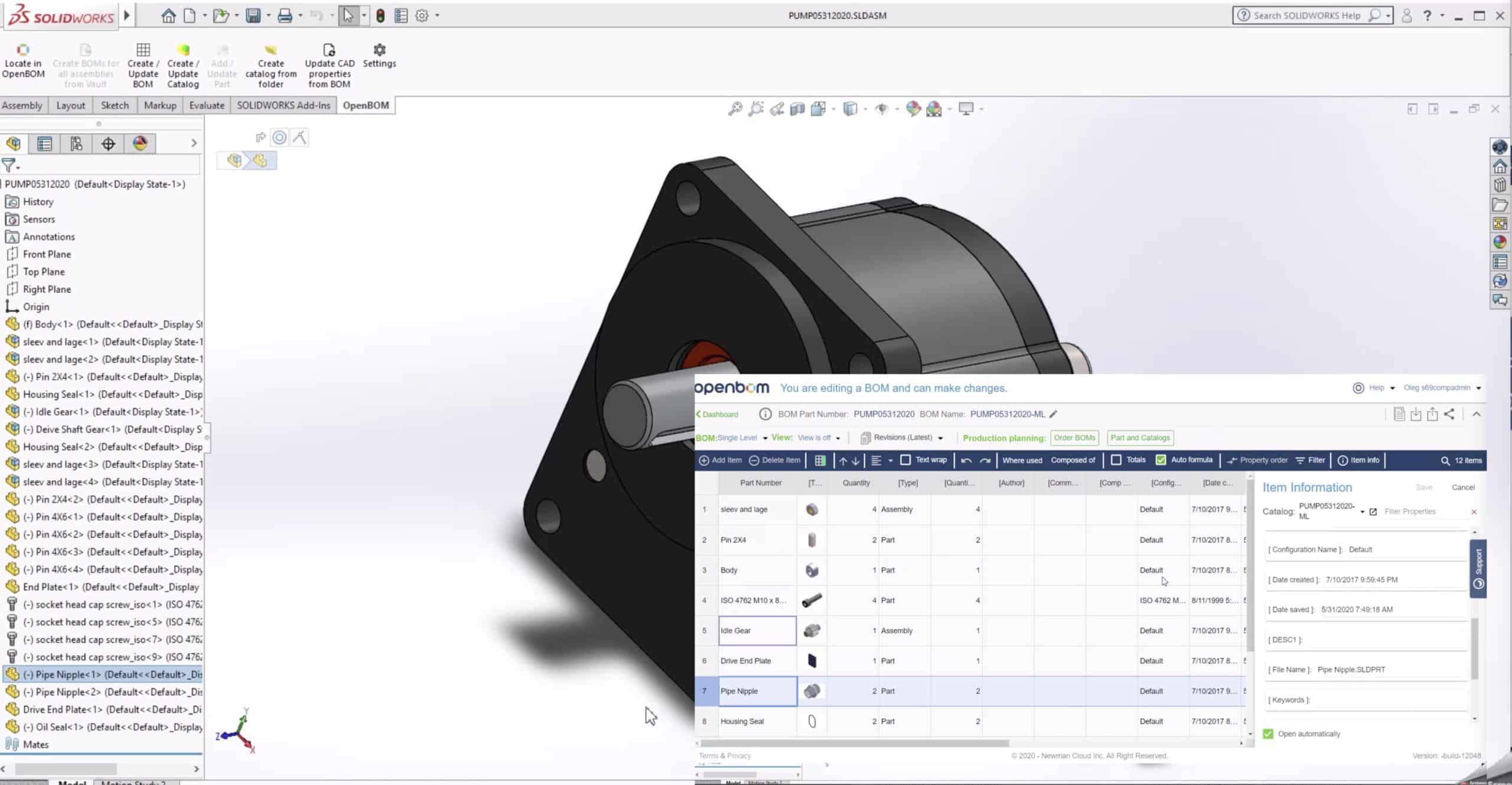 Early preview: OpenBOM “one-click” CAD integrations