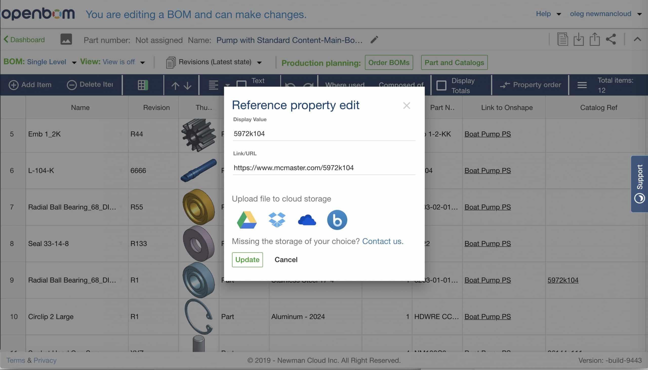 Referencing External Databases and Catalogs in OpenBOM