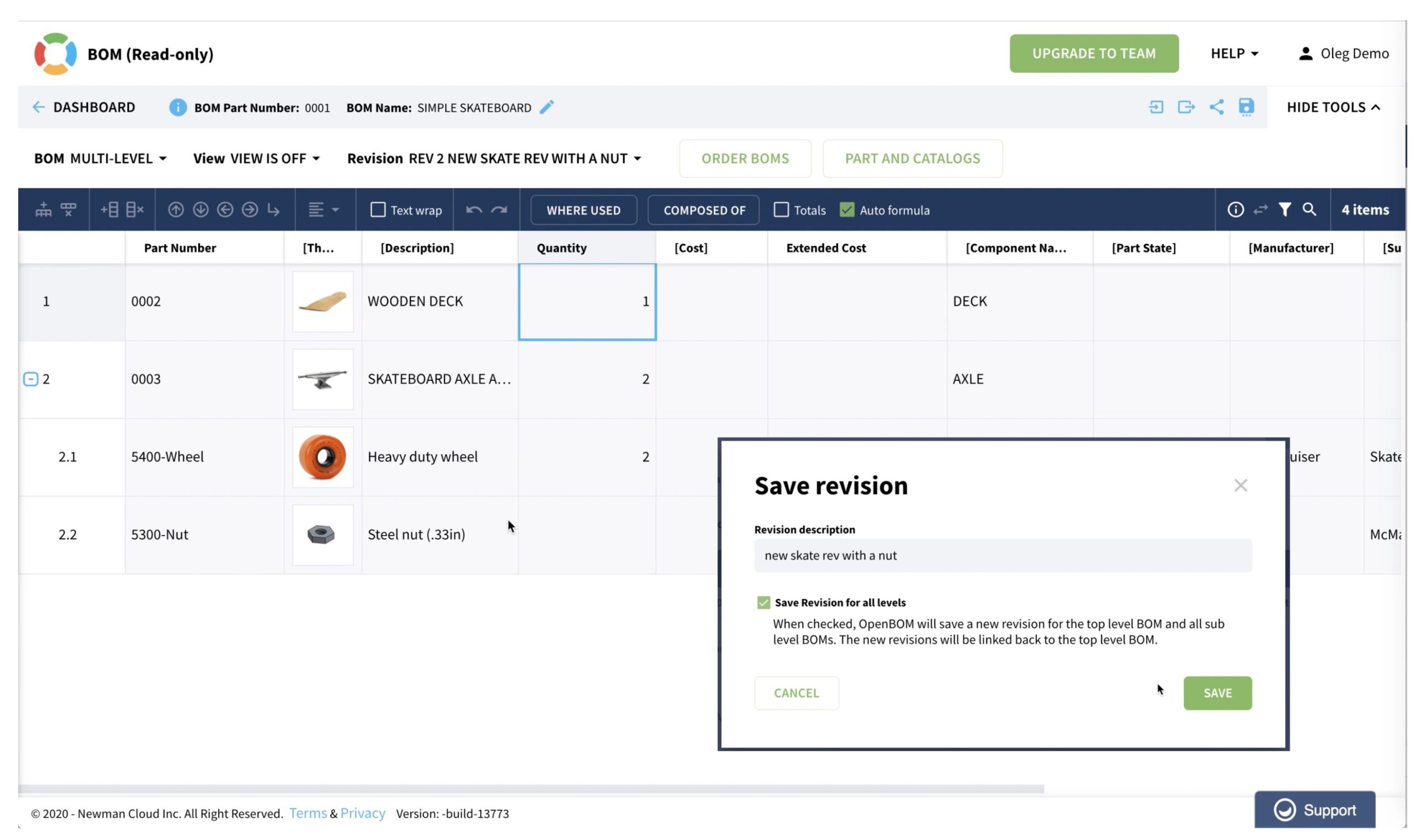 Multi-Level BOM Revisions – Introducing Baseline Option