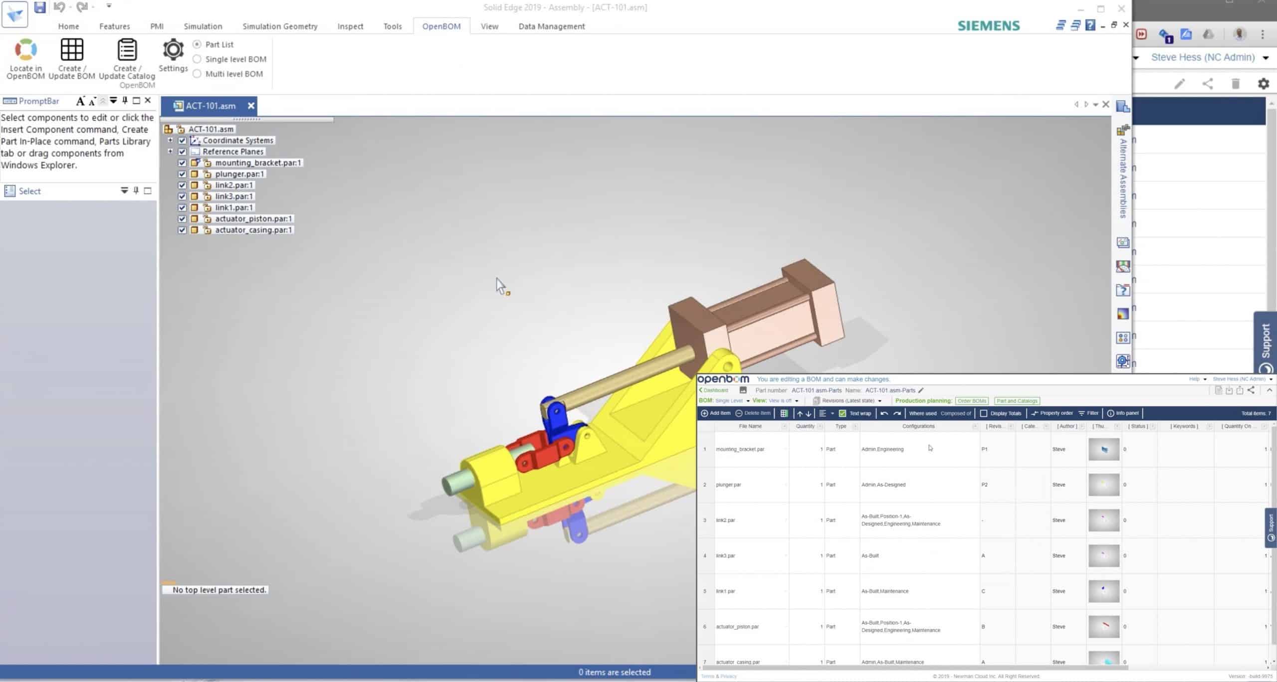 How to create Siemens Solid Edge BOM (Bill of Materials) using OpenBOM Add-in