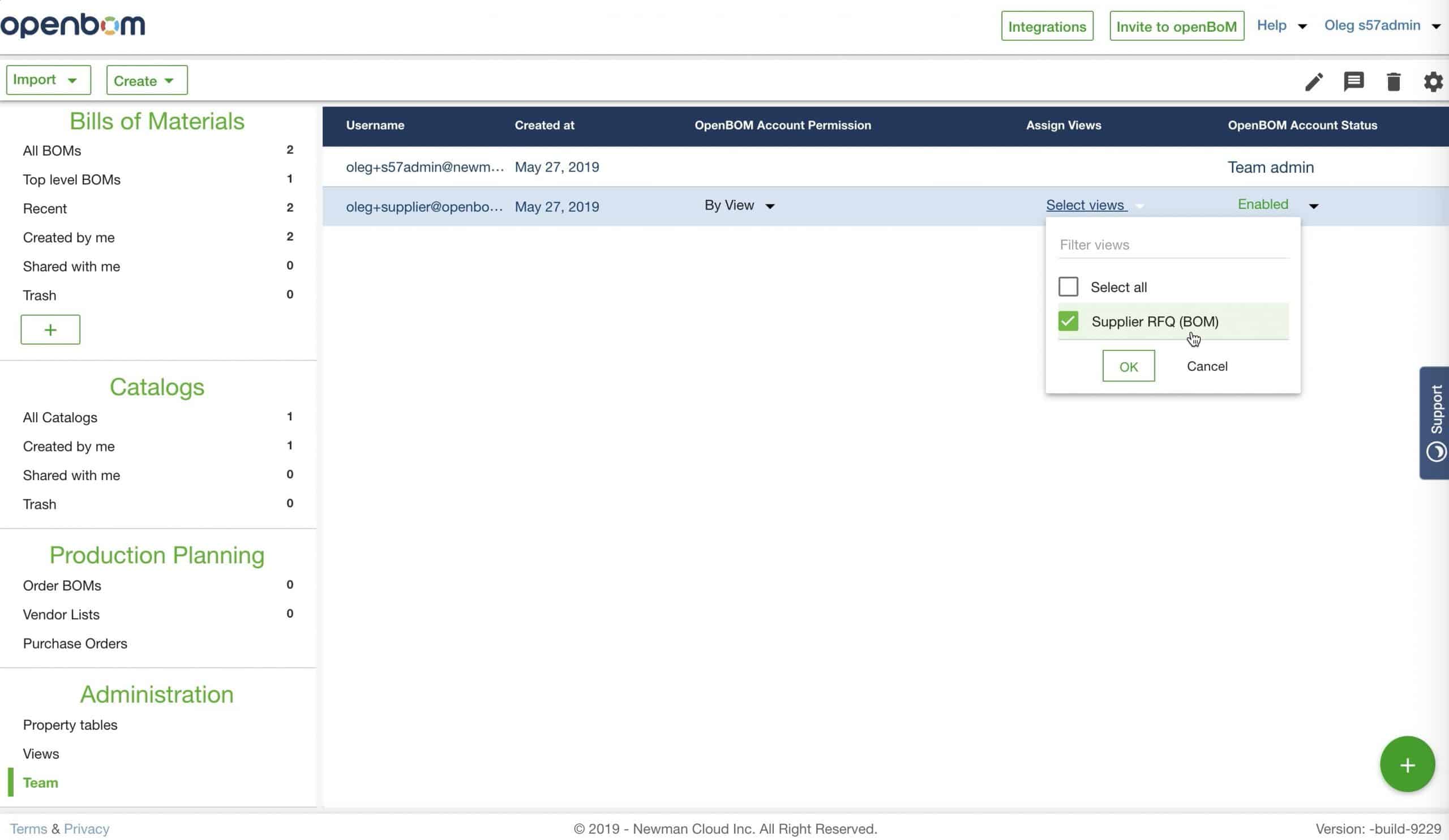 OpenBOM 101 – Team Views