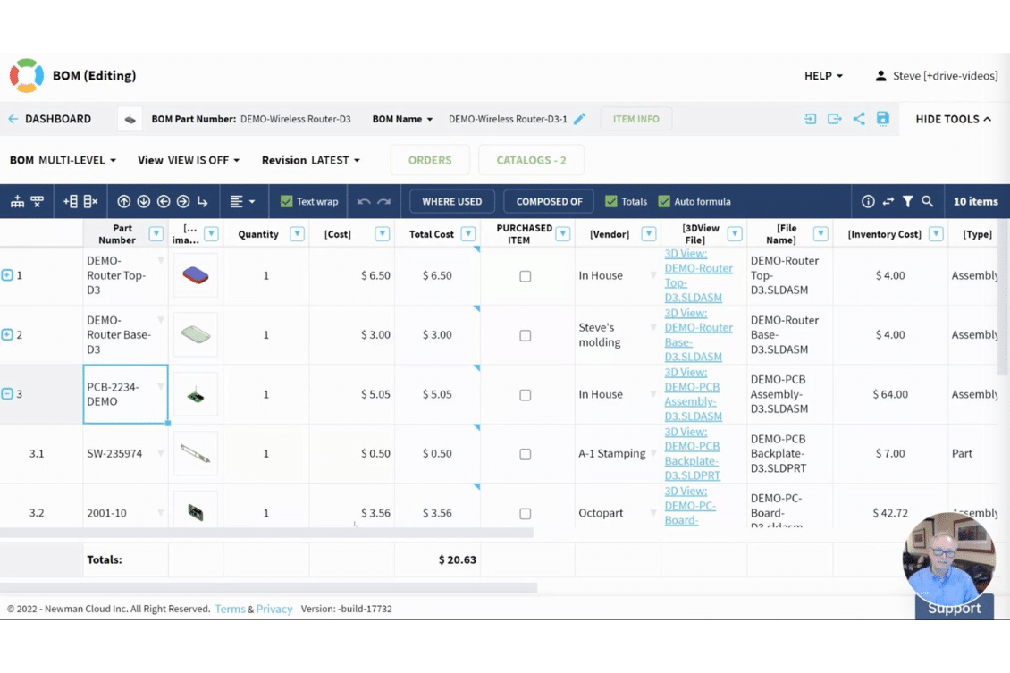 OpenBOM Video Demo Series – Formulas and Calculations