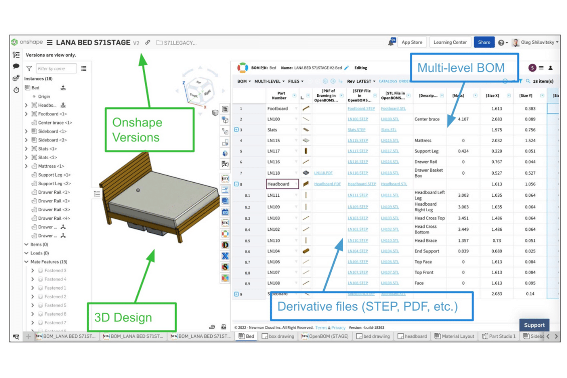 Streamline Downstream Process and CAD Data Derivative Output With OpenBOM for Onshape