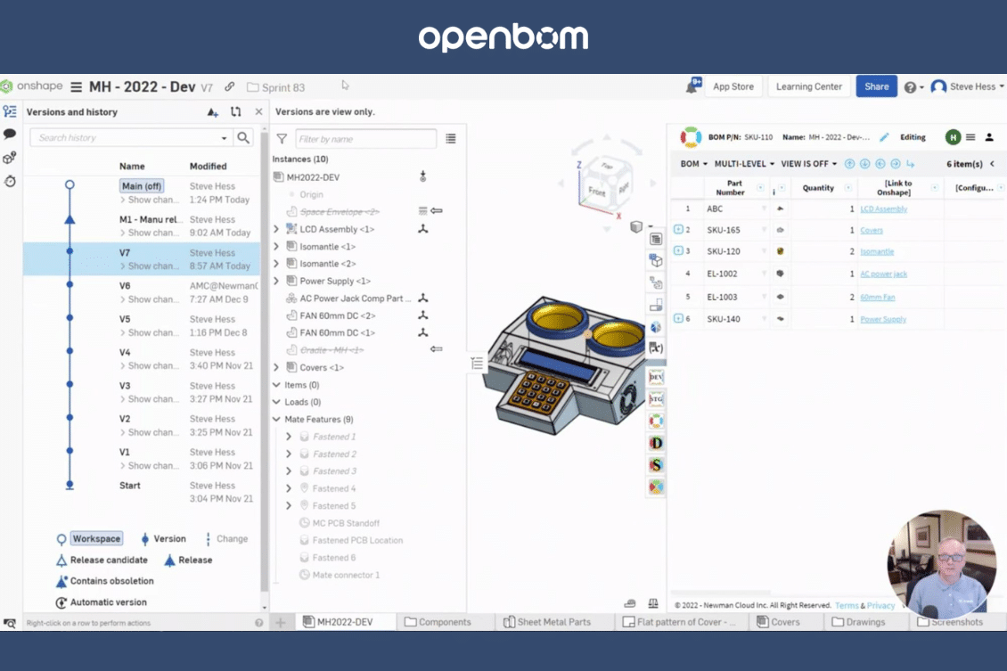 OpenBOM for Onshape – BOM Update on Release