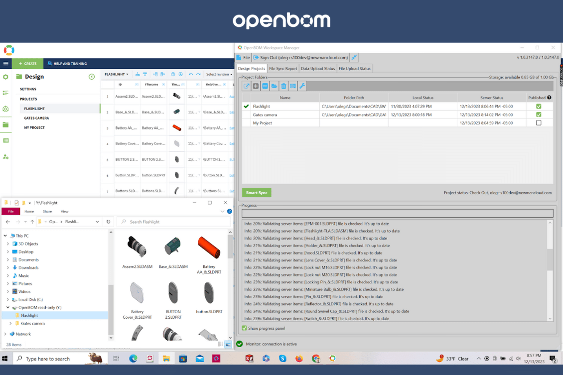 PREVIEW: Introducing OpenBOM Design Publish To File Explorer Feature