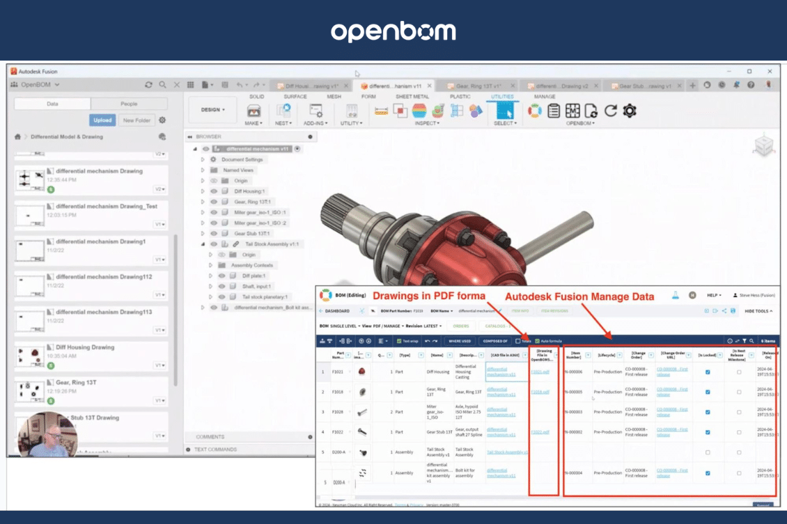 OpenBOM for Fusion 360 Enhancements: Drawing in PDFs and Fusion Manage Connection
