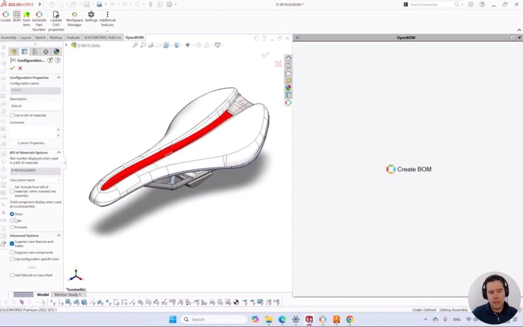 EBOM Purchased and phantoms - Solidworks