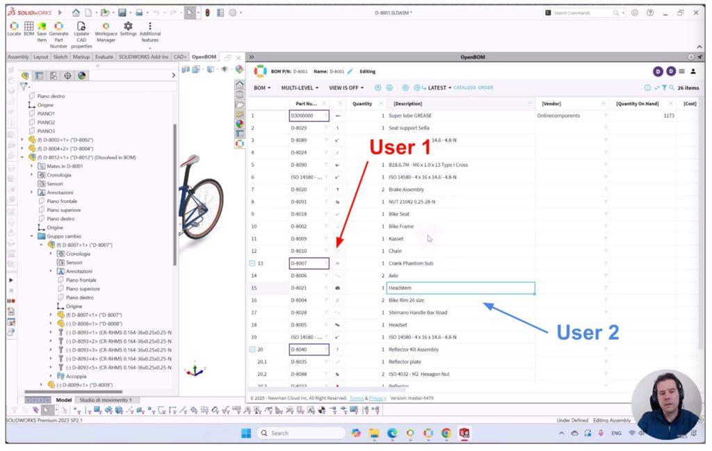 OpenBOM for Solidworks Collaborative Workspace 2