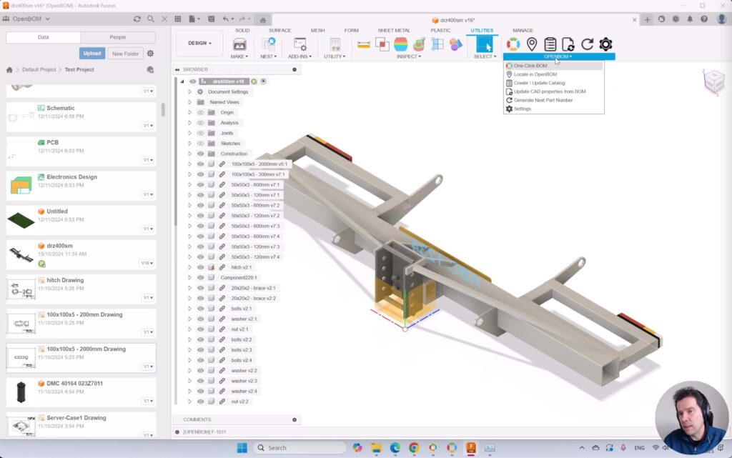 OpenBOM for Autodesk Fusion - integrated UI