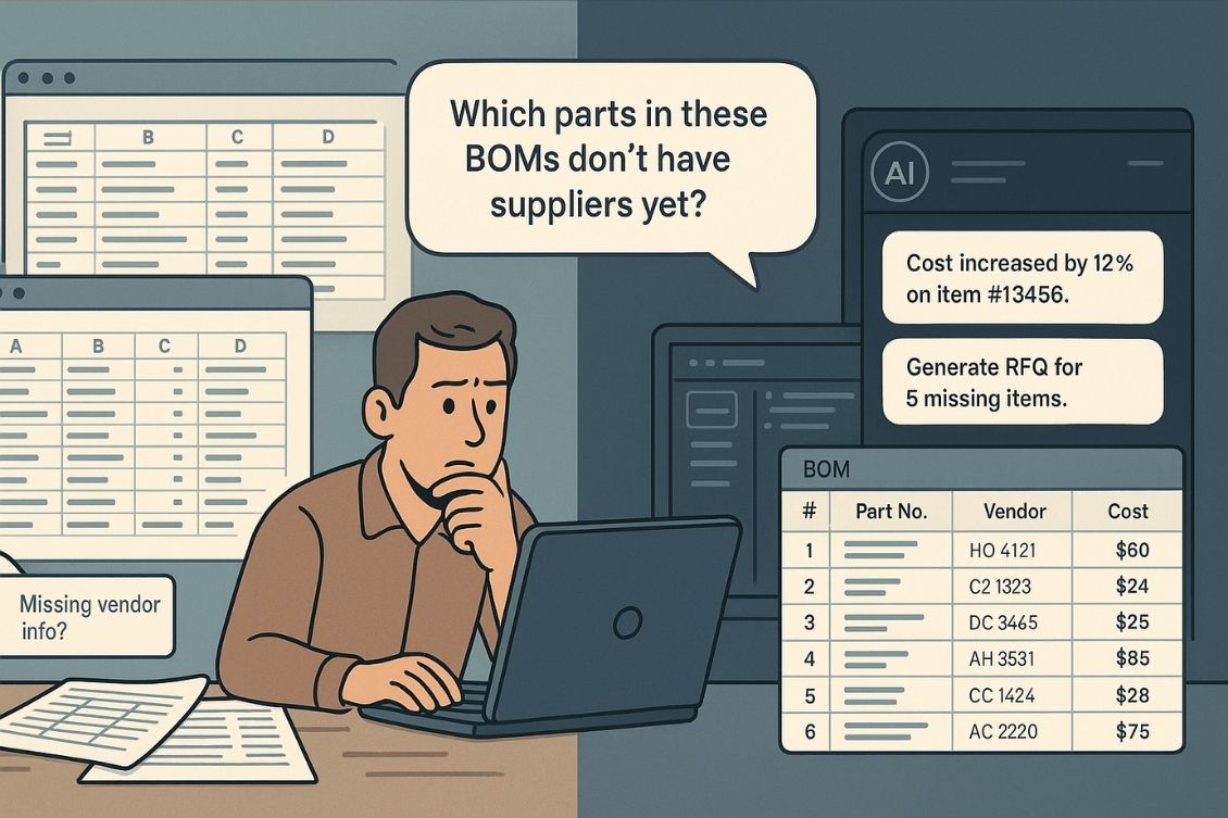 BOM AI Agent: Product Memory and Conversational Intelligence For BOM Change, RFQ, Cost, And Procurement Workflows