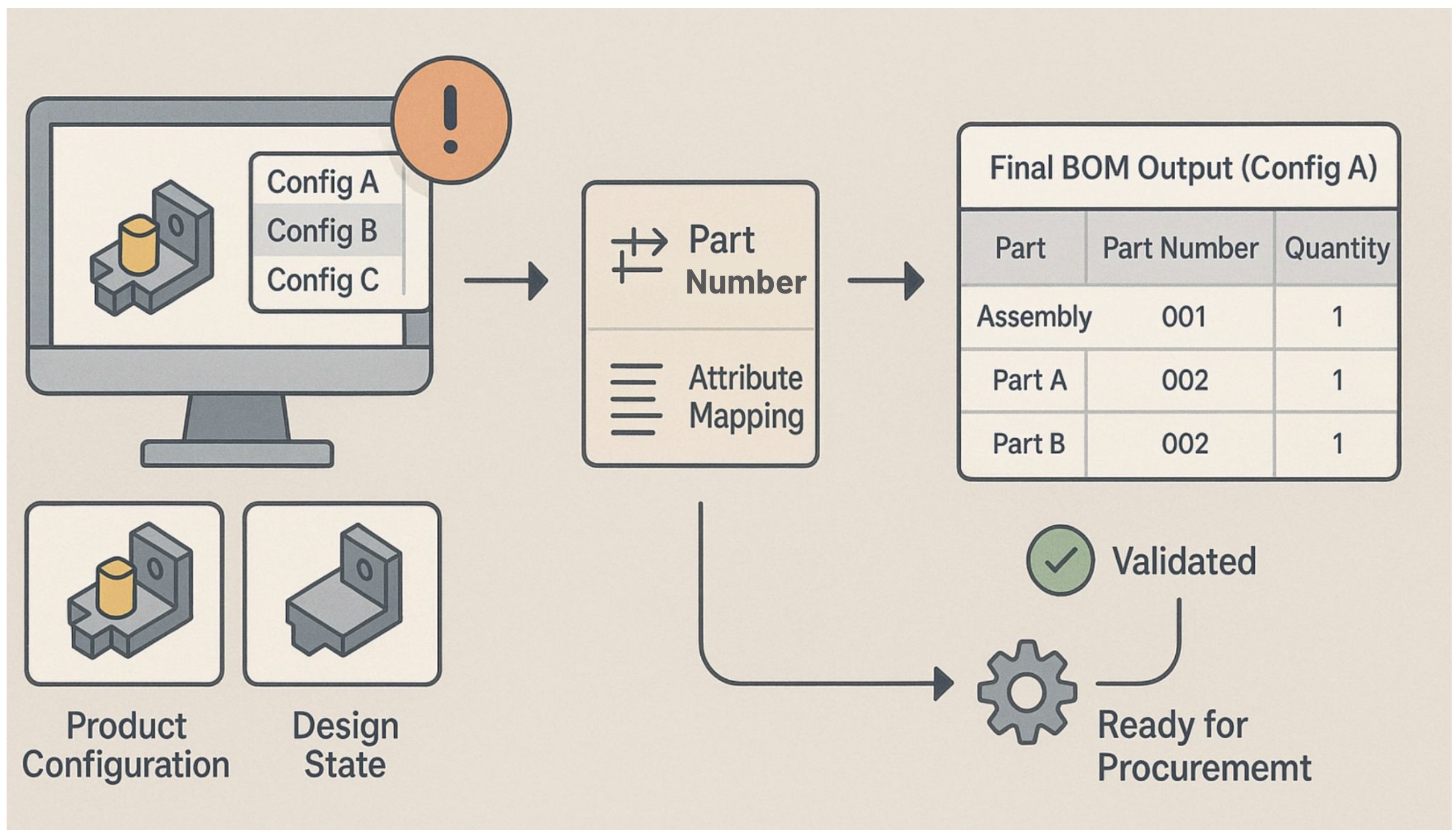 Design Configurations and Part Numbers in BOM Management