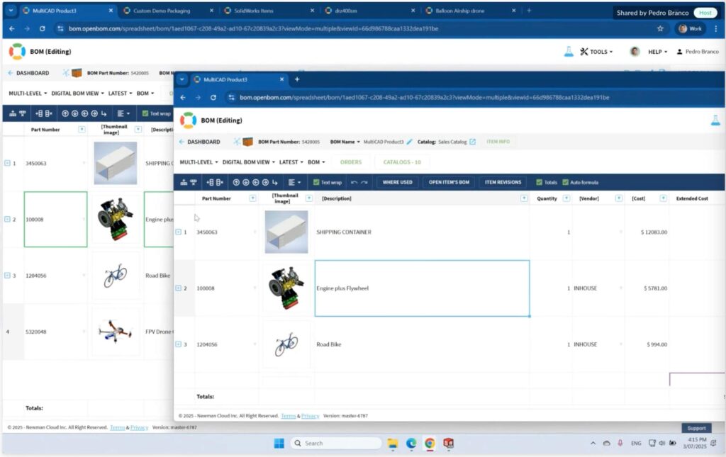 Collaborative editing OpenBOM