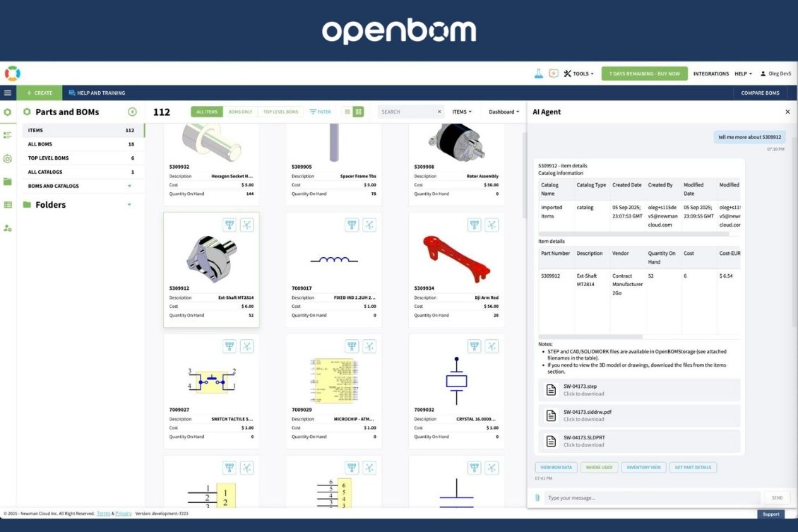 PRESS RELEASE: OpenBOM Announces Private Beta of AI BOM Agent with MCP Support