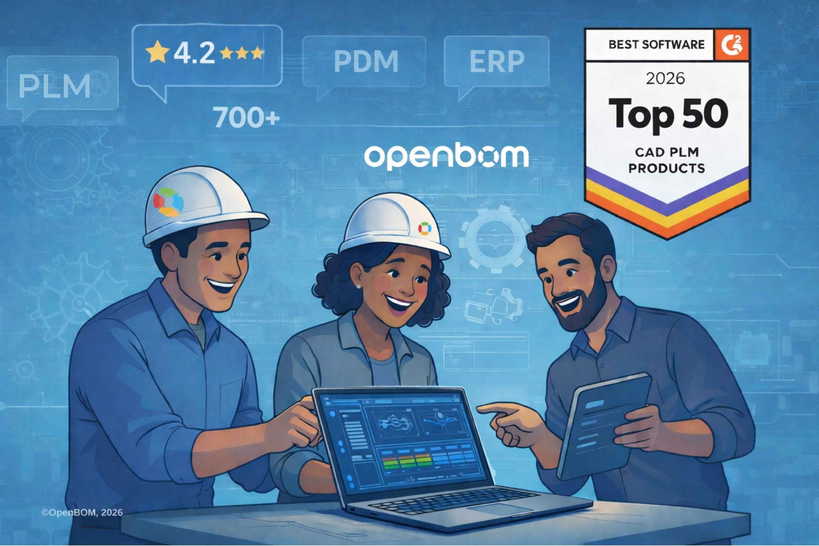 PRESS RELEASE-OpenBOM Recognized in G2 2026 Top 50 CAD & PLM Products