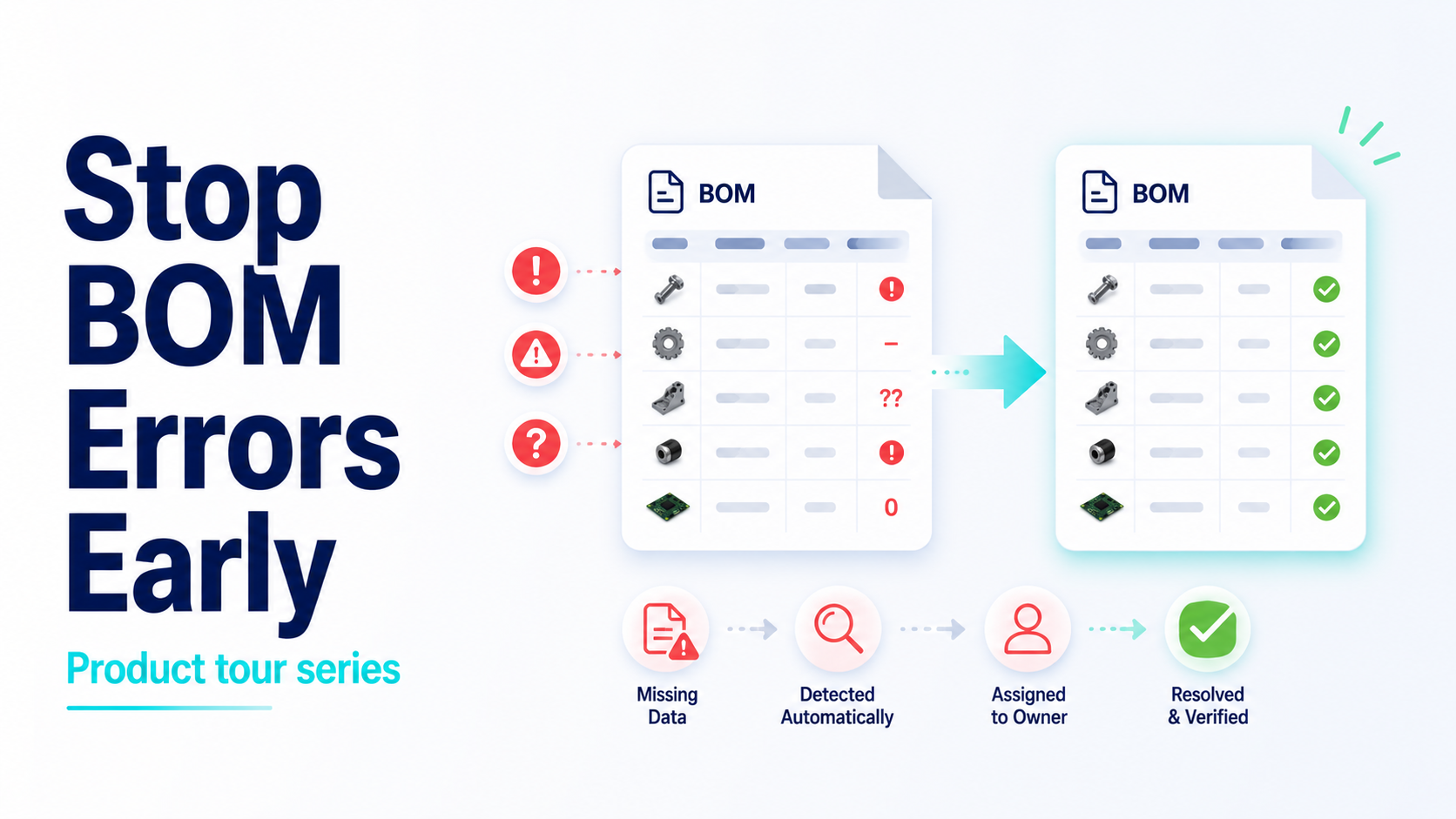 BOM review, comments, and tasks